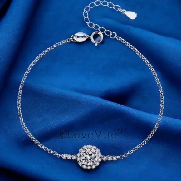 Certified 1ct. t.w. Diamond Halo Brilliant Cut Bracelet - Picture 4 of 16